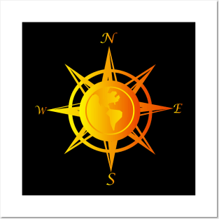 Compass rose with cardinal points Posters and Art